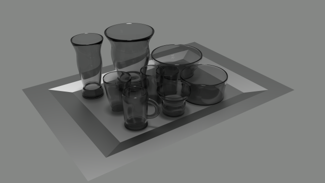 glass cups vases and bowls Model 3D .c4d .max .obj .3ds .fbx .stl .blend 