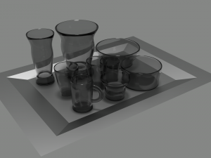glass cups vases and bowls 3D Model
