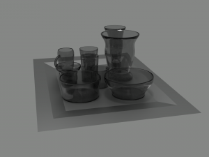 glass cups vases and bowls Model 3D