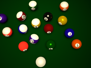 15 pool balls and cue ball 3D Model
