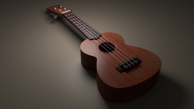 ukulele 3D Model .c4d .max .obj .3ds .fbx .stl .blend 