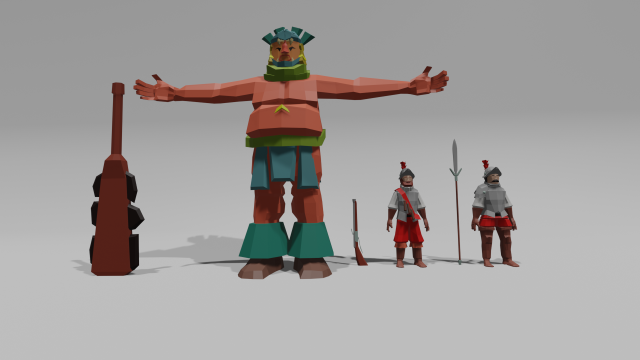 aztec golem Modelo 3D .c4d .max .obj .3ds .fbx .stl .blend 