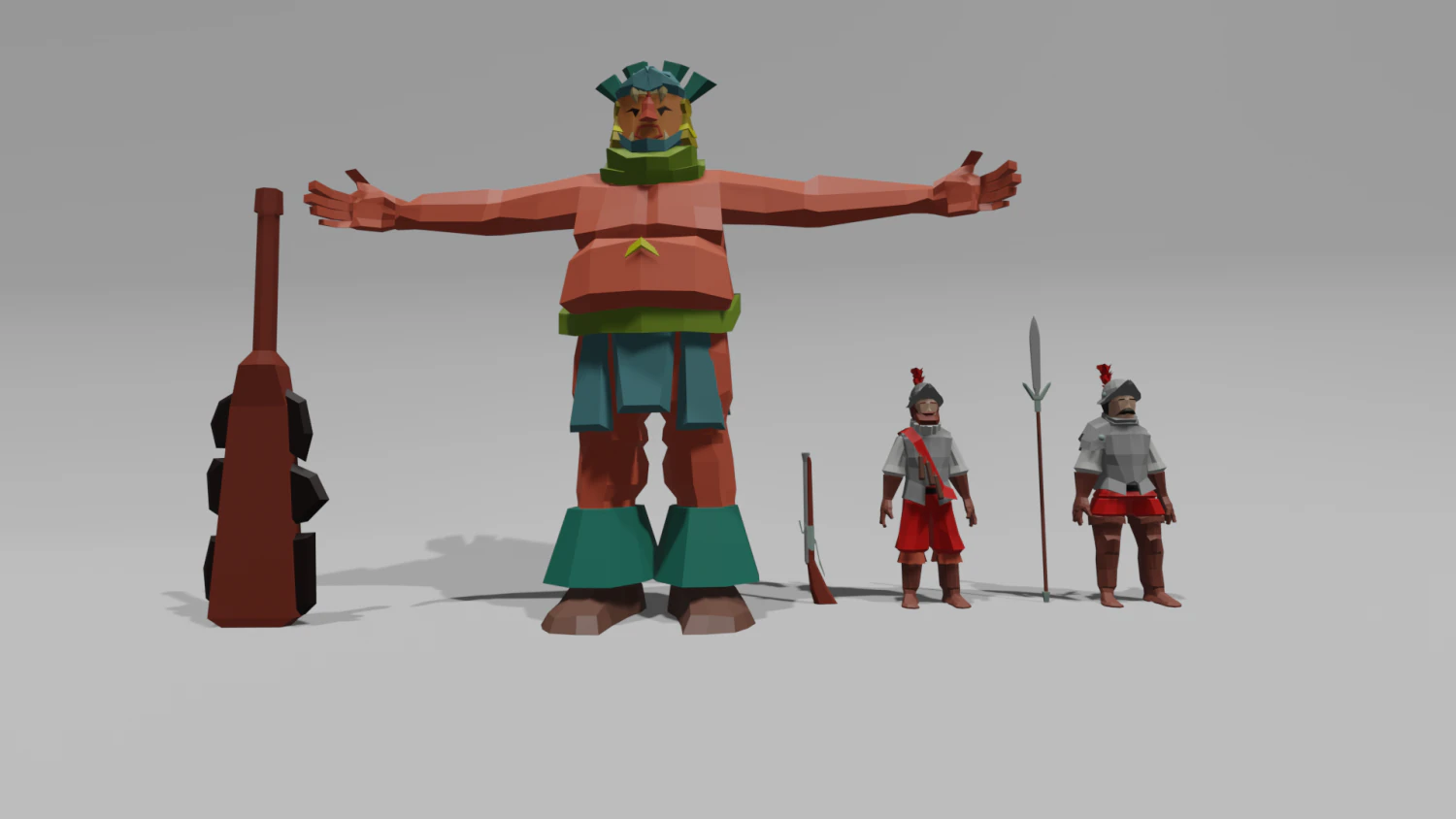 aztec golem 3D Model .c4d .max .obj .3ds .fbx .stl .blend 