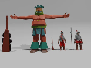 ацтекський голем 3D Модель