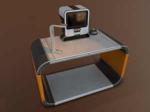 Retro sci-fi interior objects 3D Model