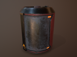 Sci-fi Barrel Several types of textures Modello 3D
