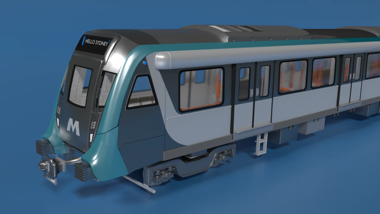 modern sydney metro train 3D Model .c4d .max .obj .3ds .fbx .stl .blend 