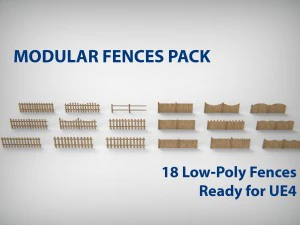 pakiet ogrodzeń modułowych Model 3D