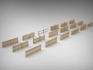 modular fences pack 3D Model