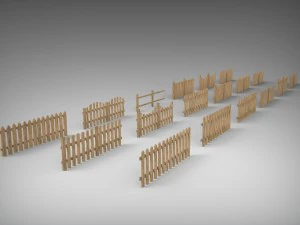 modular fences pack 3D Model