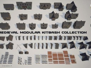 medieval modular pack Model 3D