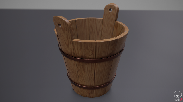 rustic old bucket 3D 모델 .c4d .max .obj .3ds .fbx .stl .blend 