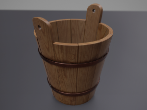rustic old bucket 3D मॉडल