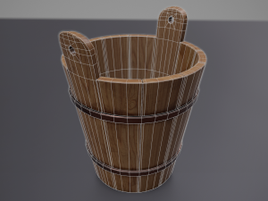 rustic old bucket 3D 모델