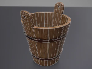 vecchio secchio rustico Modello 3D