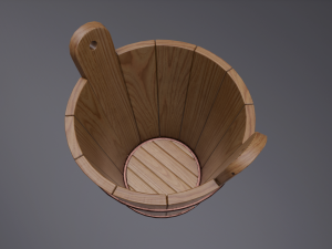 rustic old bucket 3D 모델