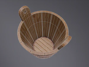 vecchio secchio rustico Modello 3D