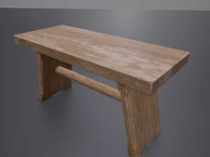 small wooden bench 3D 모델