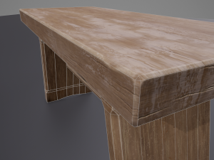 small wooden bench Model 3D