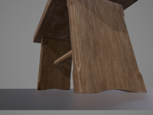 small wooden bench Model 3D