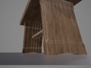 small wooden bench Model 3D