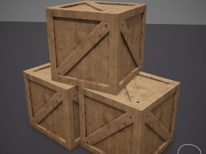 rustic wooden crate box Modelo 3D