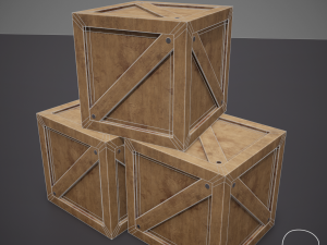 rustic wooden crate box Modelo 3D