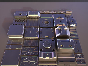 hard surface kitbash 02 - subdiv-ready Model 3D