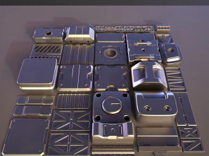 hard surface kitbash 02 - subdiv-ready 3D Model