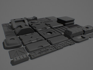 hard surface kitbash 02 - subdiv-ready Model 3D