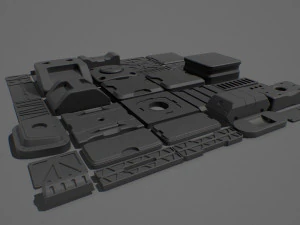 hard surface kitbash 02 - subdiv-ready 3D Model