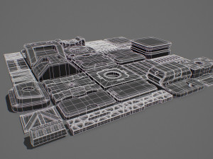 hard surface kitbash 02 - subdiv-ready Model 3D