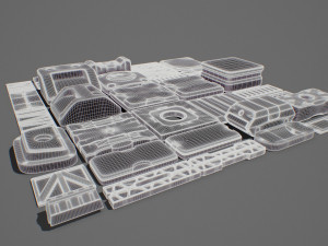 hard surface kitbash 02 - subdiv-ready Model 3D