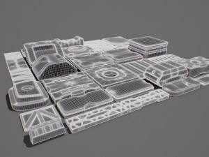 hard surface kitbash 02 - subdiv-ready 3D Model