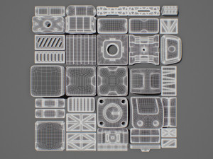 hard surface kitbash 02 - subdiv-ready Model 3D