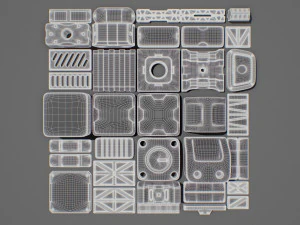 hard surface kitbash 02 - subdiv-ready 3D Model