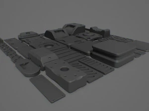 hard surface kitbash 02 - subdiv-ready 3D Model