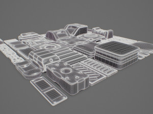 hard surface kitbash 02 - subdiv-ready Model 3D