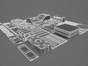hard surface kitbash 02 - subdiv-ready 3D Model