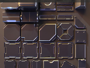 hard surface kitbash 02 - subdiv-ready 3D 모델