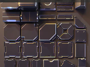 hard surface kitbash 02 - subdiv-ready 3D Model