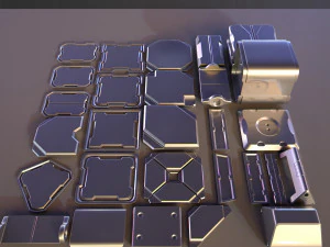 hard surface kitbash 02 - subdiv-ready 3D Model