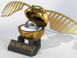 Golden Snitch Ring Holder Modèles 3D en vedette