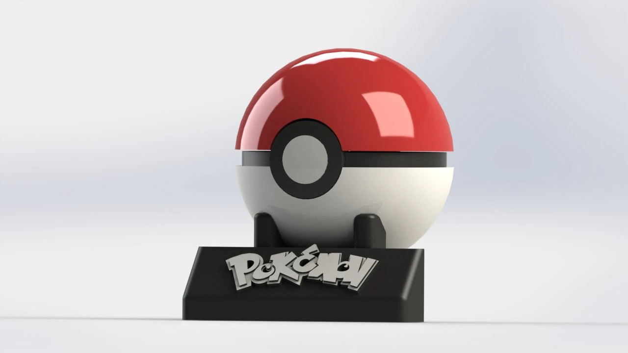 Pokeball Ringholder 3D Print Model .c4d .max .obj .3ds .fbx .stl .blend 
