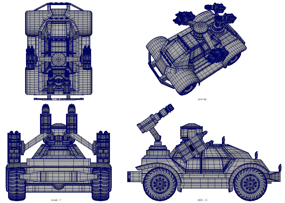 buggy military 3D Model .c4d .max .obj .3ds .fbx .stl .blend 