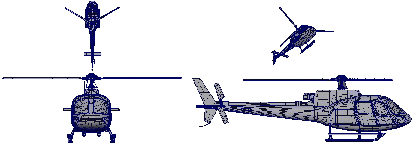 helicopter as 350 3D Model .c4d .max .obj .3ds .fbx .stl .blend 