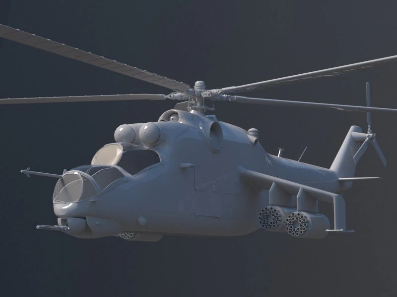 mi-24 3D Model .c4d .max .obj .3ds .fbx .stl .blend 