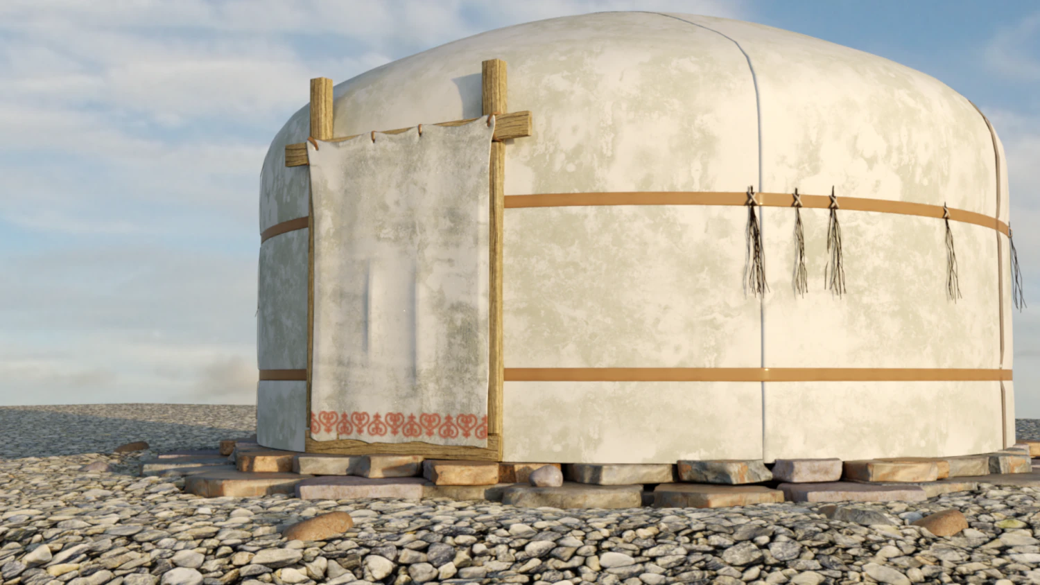 yurt felt house 3D Model .c4d .max .obj .3ds .fbx .stl .blend 