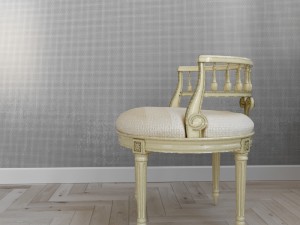 chair guilded cream vanity seat 3D Model