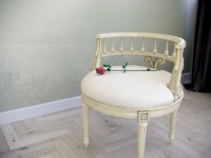 chair guilded cream vanity seat Modelo 3D